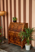 Restored Walnut Burl Veneer Vintage Secretary Desk