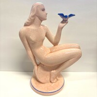 Lonkay Antal - nagyon ritka art deco porcelán figura / Drasche - Kolibri