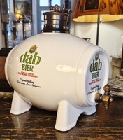 Rare DAB Ceramic Beer Barrel with Metal Tap – 5 Liter Vintage Beer Advertising Collector's Item