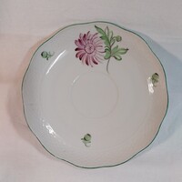 Antik Herendi krizantémos porcelán teáscsésze alátét, kistányér, Tertia, 16,5 cm