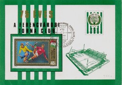M192 - 75 éves a Ferencvárosi Torna Club (FTC) emléklap 1974 – alkalmi bélyegzéssel