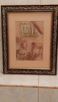 SCHÖNBERGER ARMAND:(1885-1974):Szobabelső