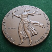 Reményi József: Magyar Numizmatikai Társulat (MNT), 1901-1961 bronzérem