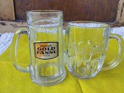 Retro Gold Fassl, és Pilsner urquell üveg sörös korsók egy csomagban