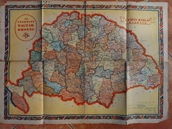 Double-sided map of Hungary in color and Europe at the end of 1938