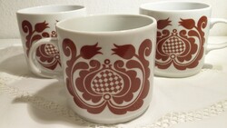 Alföldi porcelán tulipános bögre, csésze, barna, teljesen új