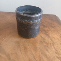Signed Antique Brass Pencil Holder (8.6x6.6 cm)
