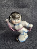 Vintage keleti porcelán figura, 7 cm