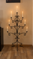 Large 7-arm Wrought Iron Standing Candle Holder – 149 cm