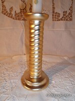 CANDLE HOLDER - GLASS - GOLD - 18 x 8 cm - PERFECT CONDITION