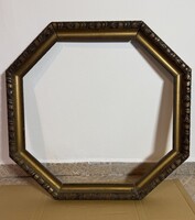 Large Antique Octagonal Wooden Frame (76 cm) - Starting at 1 Ft, NM!