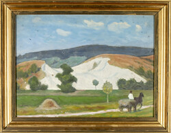 Szervánszky Jenő (1906-2005): Táj - olajfestmény, 41,5 X 55 cm