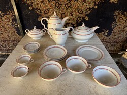 Ritka Art Deco porcelán kávés és teás készlet (19 db) - Haas & Czjzek Chodau, 1930-as évek