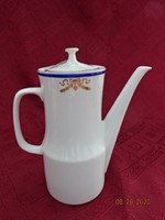Bohemia Csehszlovák porcelán kávékiöntő, kék csíkos, arany díszítéssel. Vanneki!