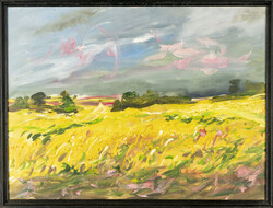 Oroszy Csaba (1967): Napraforgók, 1992 - olajfestmény 63,5 X 83 cm