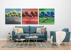 JMModernAbstract TREE FLOATING 240X80 cm-es kortárs festmény feszített vásznon