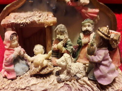 Karácsonyi kerámia BETLEHEM figurákkal 12x8 cm  hibátlan