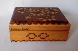 Régi kis fa doboz Kékestetői emlék 12 x 8 x 4,5 cm