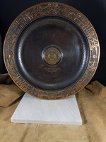Magyar Honvédelmi Szövetség 1982-es Honvédelmi Lignifer bronz brutalista falitál