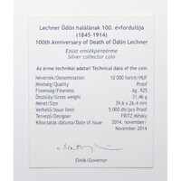 Hungary, 10000 forint 2014 PP - Ödön Lechner - Certification