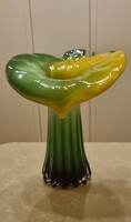 Különleges Vintage Murano stílusú kála üvegváza, 24 cm