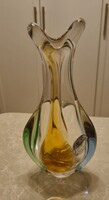 IKONIKUS, RETRO csehszlovák art glass váza - „Rhapsody” (František Zemek)-21 cm