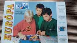 Retro Tabula Európa Földrajzi összerakó társasjáték / oktató, fejlesztó játék / 80-90 évek