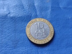 KENYA 10 SHILLING / TEN SHILLINGS 2005 KENYATTA ELNÖK! BIMETÁL!