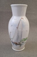 Retró Hollóházi Balatoni emlék váza, 12cm