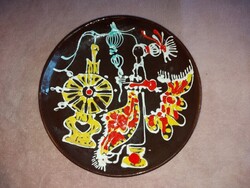 Hollo művész kerámia- falitál (29 cm)