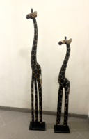 M  Nagyméretű kézzel faragott fa zsiráfpár – 180 és 160 cm