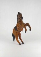 2B615 Régi nagyméretű ágaskodó ló bőrdíszműves gyerekjáték 38 cm