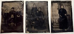3 db régi ferrotípia fénykép 1890 -1900 antik fotó