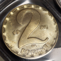 2 FORINT 1986 UNC RARE ONLY 30,000 PIECES!! FROM CIRCULATION