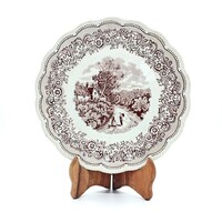 Vintage olasz „Swiss Landscape” kőcserép dísztányér / desszertes tányér – Nuova Fontebasso (20 cm)