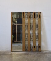 Retró, mid century modern előszobafal, fali fogas tükörrel