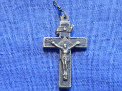 Antik bronz feszület, rózsafüzérfüggő (4cm)