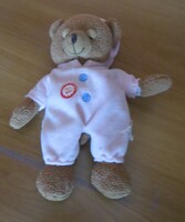 Régi ritka retró plüss maci mackó rózsaszín pizsamában '90-es évek 22 cm