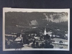 Régi hegyvidéki képeslap Radegund – falu templommal, hegyekkel