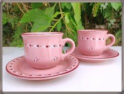 Puncs-málna színű mázas, Winterling Pfalzkeramik porcelán csésze szettek