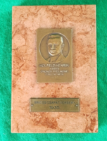 Rare Lajos Berán Bronze Sports Plaque on Marble (BBTE, Bridge Team Competition, 1935)
