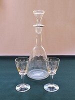 Hollóházi vintage two-person PEAR BRANDY SET with grape pattern