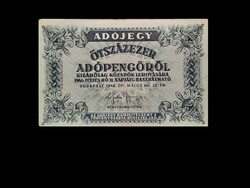 MAGYARORSZÁG – ADÓJEGY – EGYMILLIÓ ADÓPENGŐ – 1946. május 25.