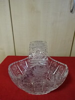 Ólomkristály asztalközép, kosár formájú, hossza 21 cm. Jókai