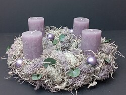 Adventi koszorú természetes anyagokból 23 cm