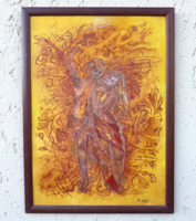 Különleges kortárs olajfestmény – M. Nagy Gabriella: Angyalom Gábriel (70x50 cm)