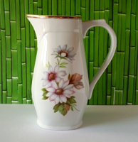 GYÖNYÖRŰ,RÉGI SZÉP ZSOLNAY PORCELÁN KANCSÓ NAGY VIRÁGCSOKOR MINTÁVAL