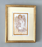 Monostory Viktória: Áldás – Egyedi, kézzel színezett rézkarc (25x20 cm)