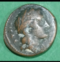 Greek Agathokles of Sicily, 317-304 BC, Bronze Tetradrachm, Good Condition