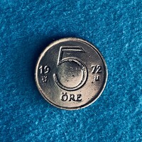 Svédország - Sweden - 5 ore - 1972 coin